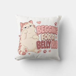 Begging For A Belly Rub Funny Cat Cute Cat Cushion