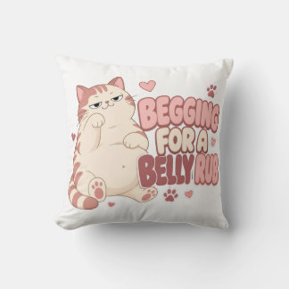 Begging For A Belly Rub Funny Cat | Cute Cat Cushion