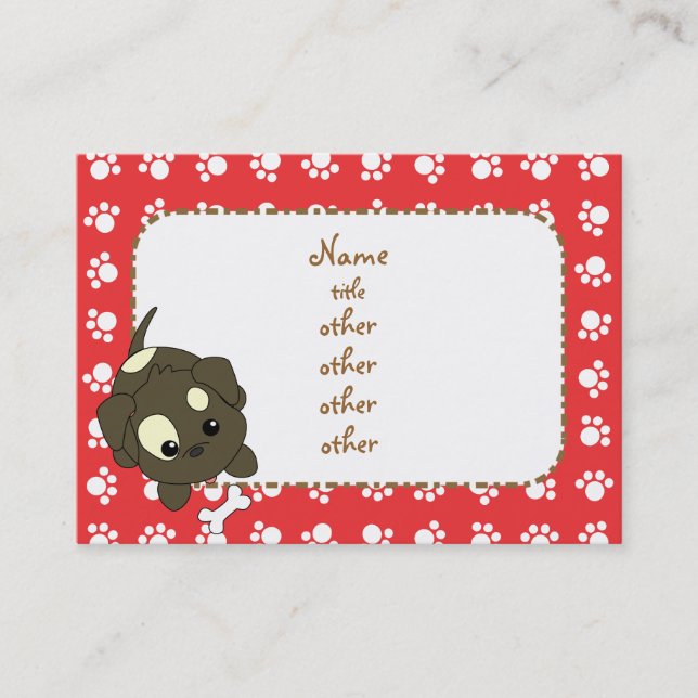 Begging Puppy Paws Business Card (Front)