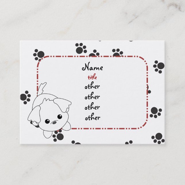 Begging Puppy  with Paws Business Card (Front)