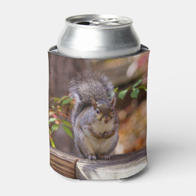 Begging Squirrel Can Cooler (Can Front)