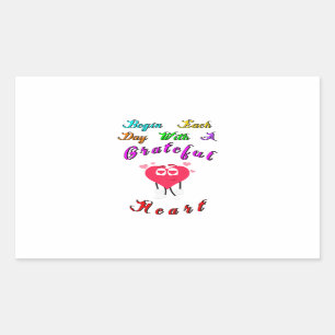 Begin Each Day September With 29 A Grateful Heart Rectangular Sticker