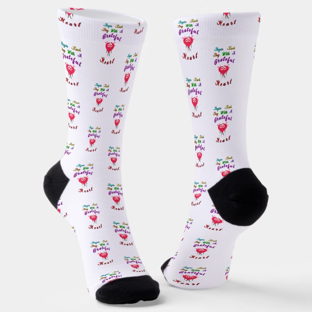 Begin Each Day September With 29 A Grateful Heart Socks (Angled)