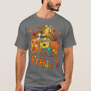 Beginning Of Autumn Fall Teacher Sunflower Hello 7 T-Shirt