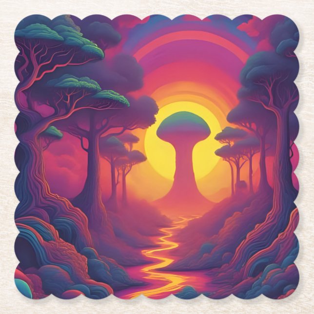 Beginning of The Fall Art Paper Coaster (Front)