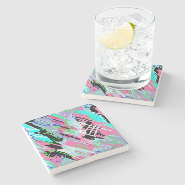 Beginning to Bloom Abstract Stone Coaster (Side)