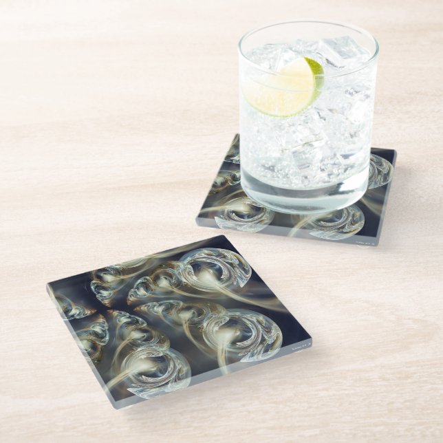 Begird Abstract Glass Coaster (Angled)
