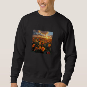 Begonia Flower Field Beautiful Sunset Graphic Sweatshirt