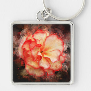 Begonia flower watercolor - bb3 key ring