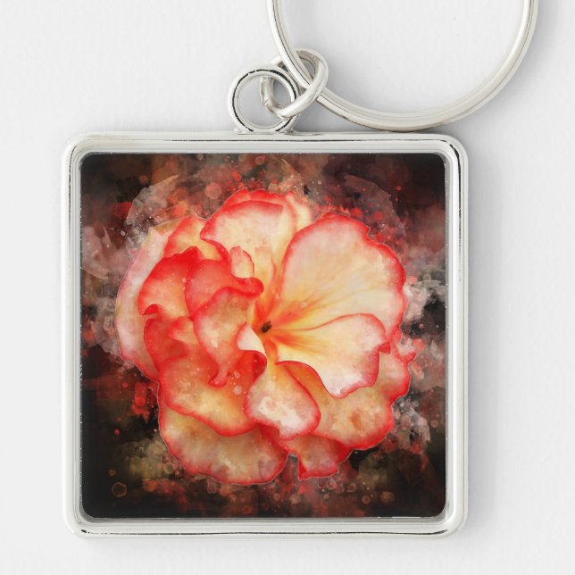 Begonia flower watercolor - bb3 key ring (Front)