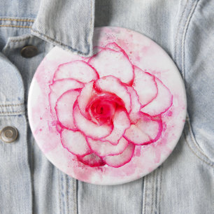 Begonia flower watercolor - wb1 6 cm round badge