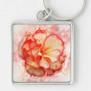 Begonia flower watercolor - wb3 key ring