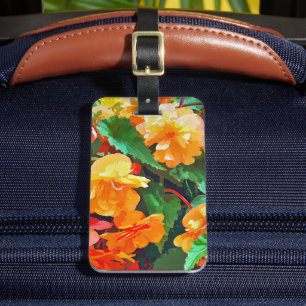 BEGONIA FLOWERS LUGGAGE TAG