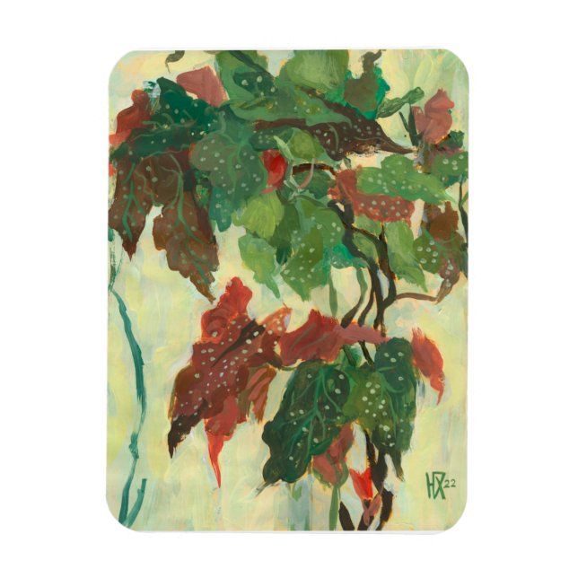 Begonia Maculata Home Garden Plant Floral Painting Magnet (Vertical)