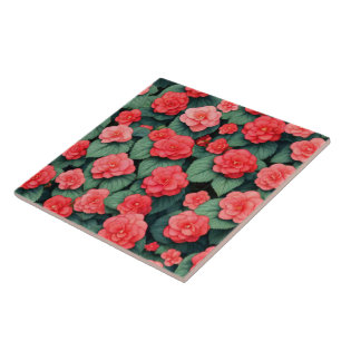Begonia pink flowers  tile