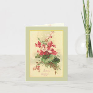Begonia Vintage Birthday Greetings Card