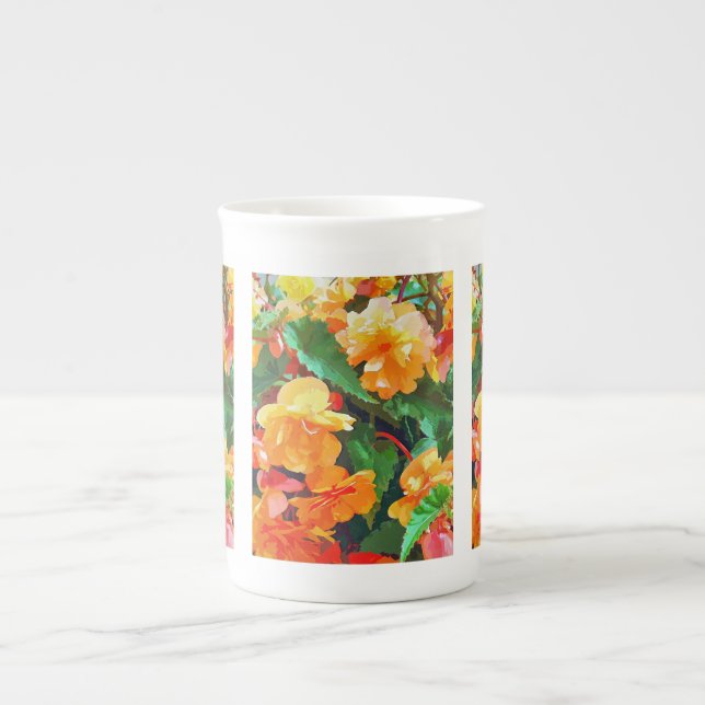 BEGONIAS BONE CHINA MUG (Front)