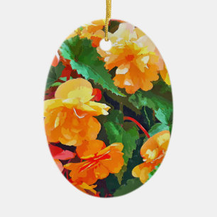 BEGONIAS CERAMIC TREE DECORATION