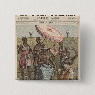 Behanzin  King of Dahomey 15 Cm Square Badge