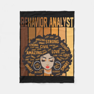 Behavior Analyst African American Women Black Hist Fleece Blanket