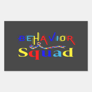 Behavior Squad April Autism Awarenes Behavior Tech Rectangular Sticker