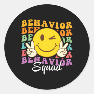 Behavior Squad Rbt Therapy Therapist Behaviour Wav Classic Round Sticker