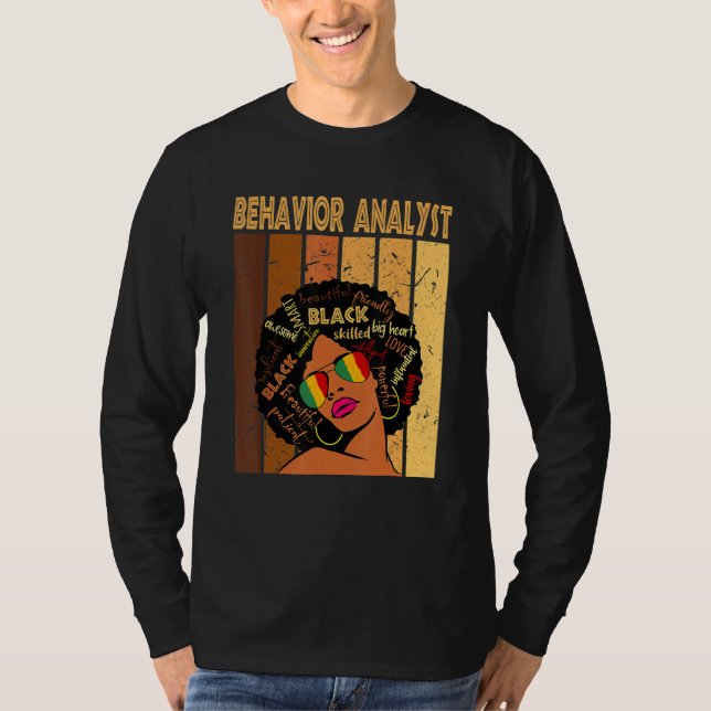 Behaviour Analyst Afro African American Black Hist T-Shirt (Front)