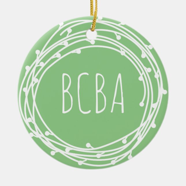 behaviour analyst, bcba, bcba gift, bcba ornament, ceramic tree decoration (Front)