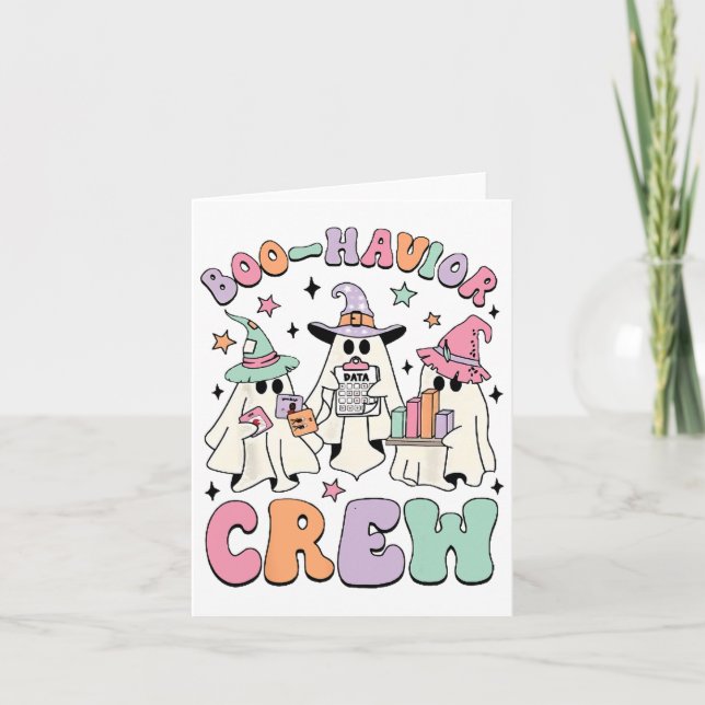 Behaviour Analyst Halloween A Cute Ghost Boo-havio Card (Front)
