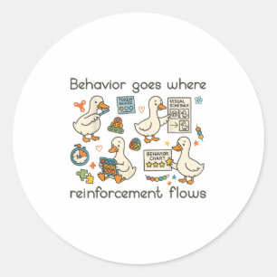 Behaviour Analyst Silly Goose Rbt Aba Therapy Sped Classic Round Sticker