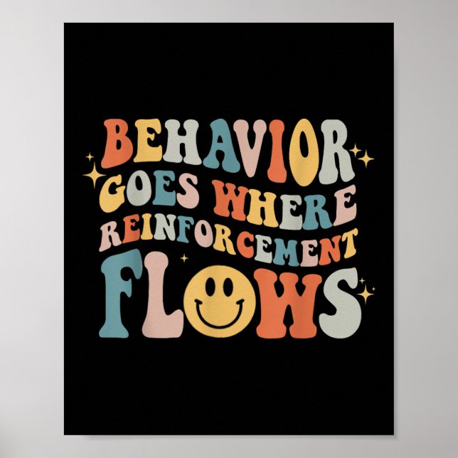 Behaviour Goes Where Reinforcement Flows Autism Aw Poster (Front)