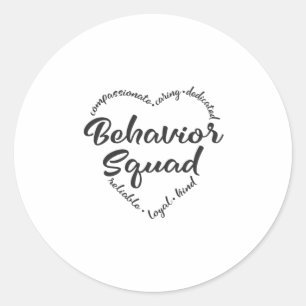 Behaviour squad, behavioural, analyst bcba classic round sticker