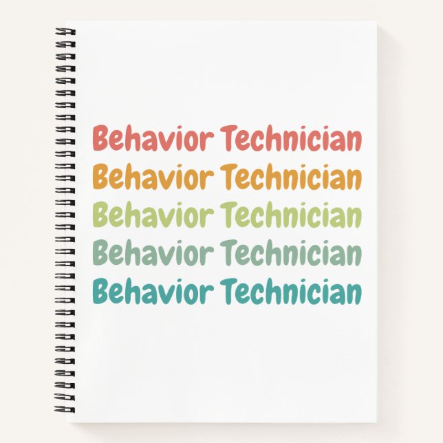 Behaviour Technician RBT Behaviour Tech Retro Notebook (Front)