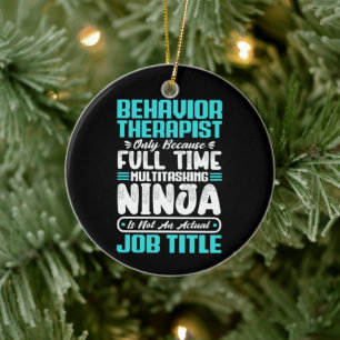 Behaviour Therapist Job Title Profession Career Ceramic Tree Decoration