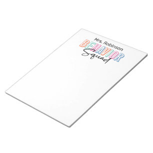 Behaviour Therapist Squad Teacher Appreciation Notepad