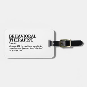 Behavioural Therapist Travel Tag Funny Definition