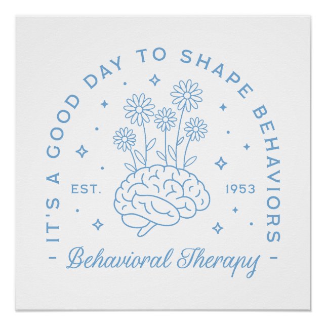 Behavioural therapy therapist blue aesthetic poster (Front)