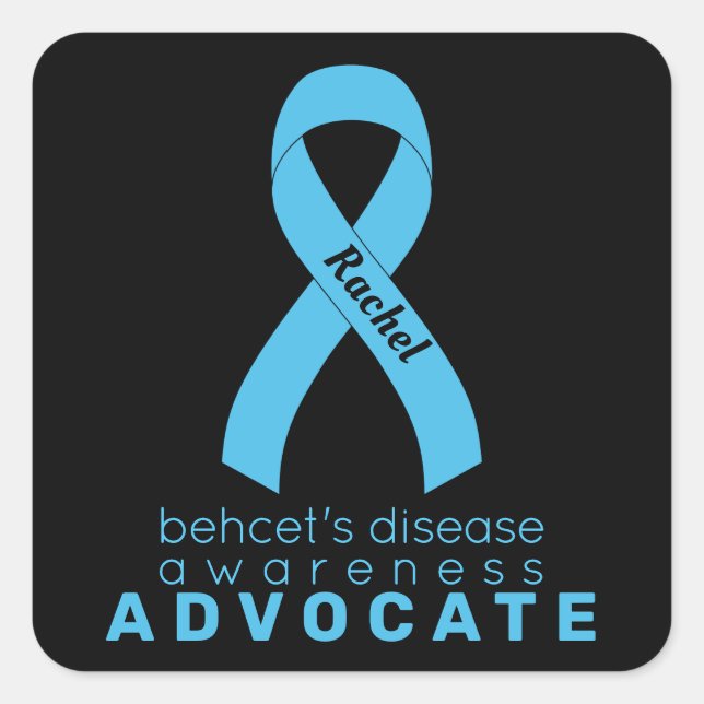 Behcet's Disease Advocate Black Square Sticker (Front)