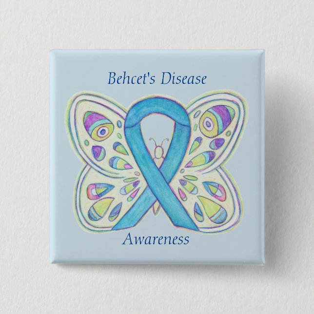 Behcet's Disease Awareness Butterfly Ribbon Pin (Front)