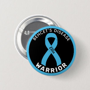 Behcet's Disease Warrior Ribbon Black Button