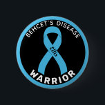 Behcet's Disease Warrior Ribbon Black Button<br><div class="desc">Behcet's Disease Warrior Ribbon Black Button for awareness and support for people with behcet's disease.</div>