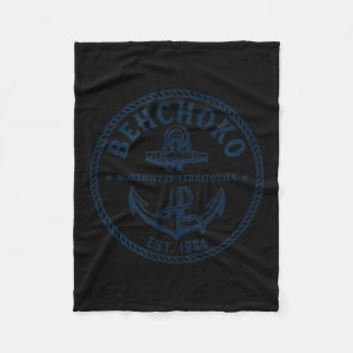Behchoko Northwest Territories Vintage Nautical Fleece Blanket