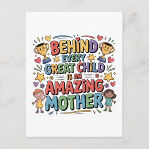 Behind Every Great Child Is An Amazing Mother Enclosure Card