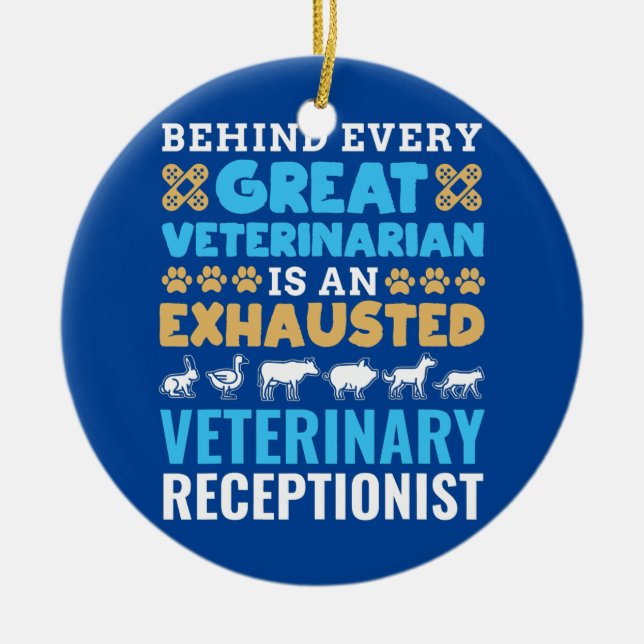 Behind Every Great Veterinarian Doctor Animals Ceramic Tree Decoration (Front)