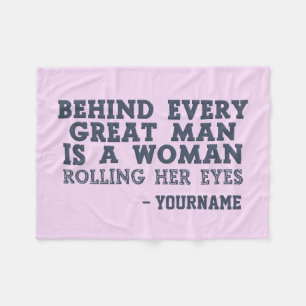 Behind Every Man custom colour & name fleece Blanket