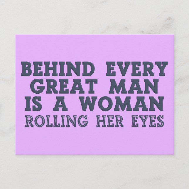 Behind Every Man custom colour postcard (Front)