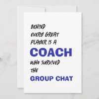 Behind Every Player Coach Flat Thank You Card