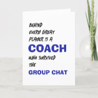 Behind Every Player Coach Folded Thank You Card