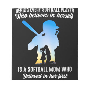 Behind Every Softball Player Softball Mum Notepad