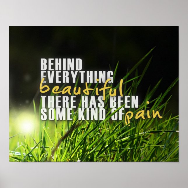 Behind Everything Beautiful - Motivational Quote Poster (Front)
